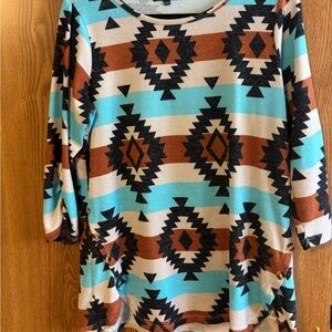 Aztec Print Women's Top - Multicolor